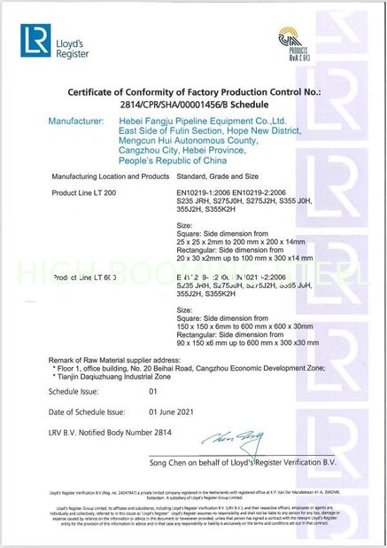 Porcelana Cangzhou High Booming Pipe Equipments Co.,Ltd certificaciones